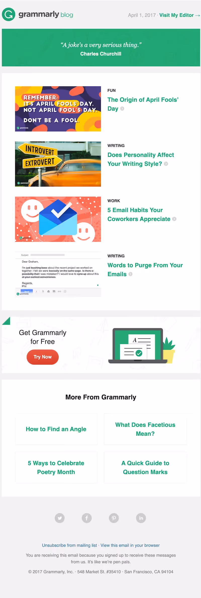 April Fools' email