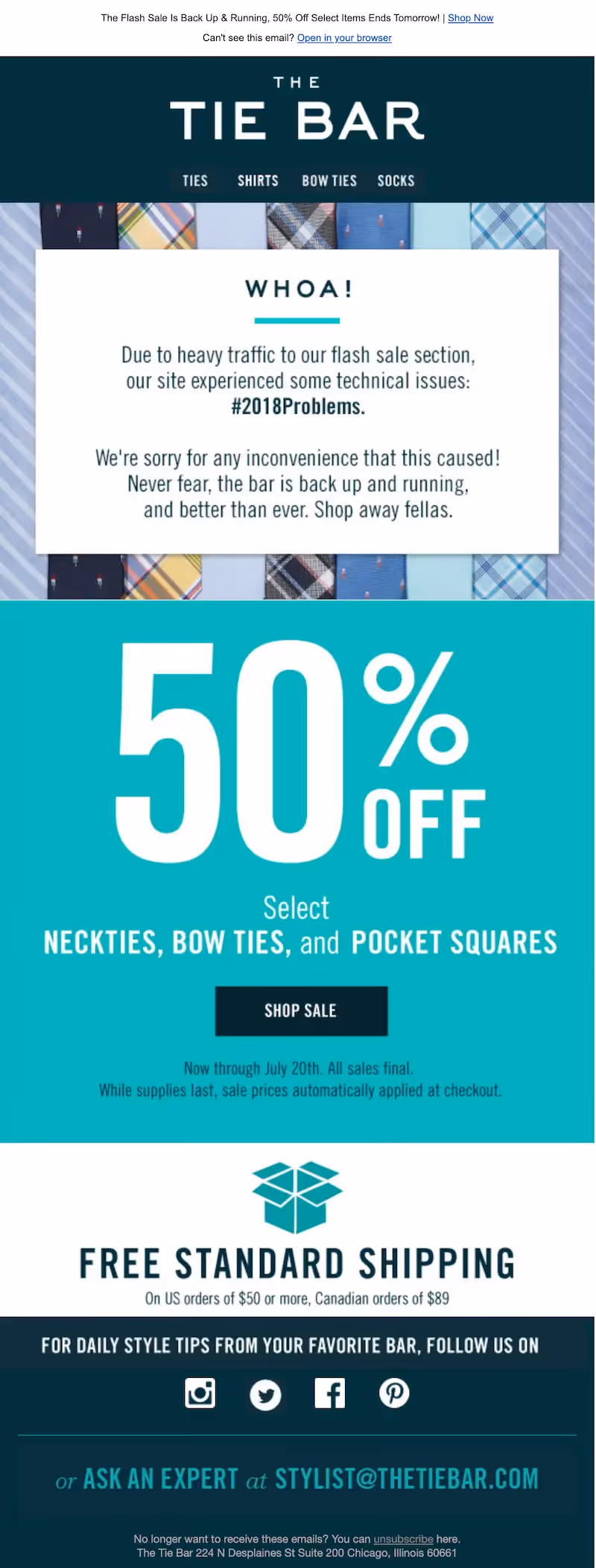 late delivery email examples
