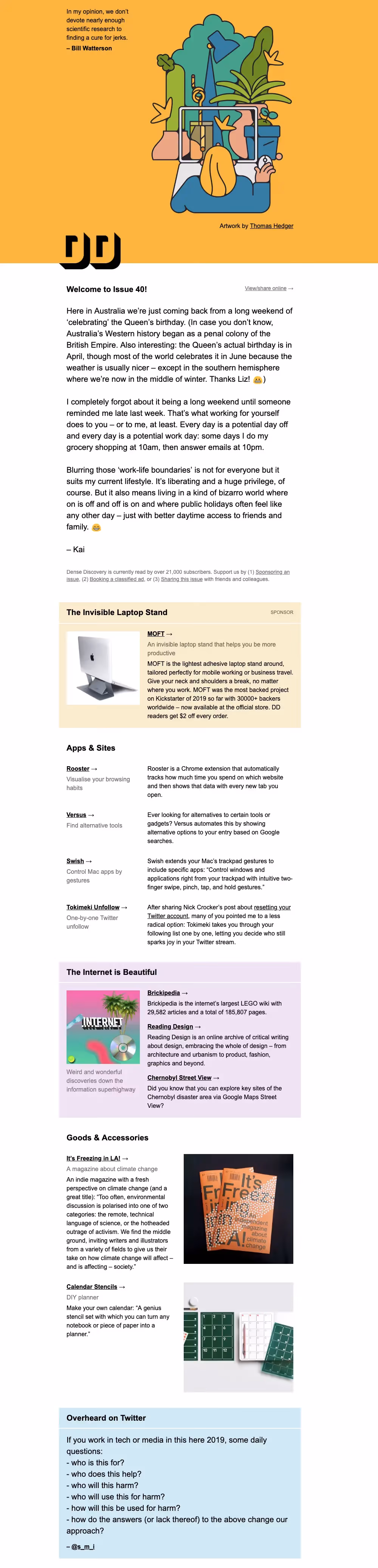 dense discovery sample newsletter content
