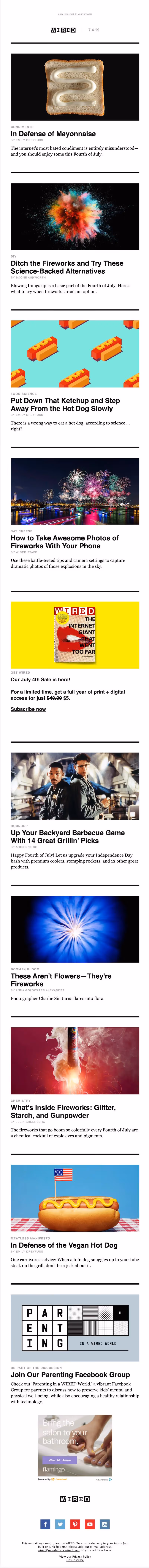 fourth of july email newsletter