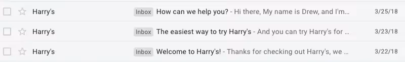 harry's welcome email series best practices