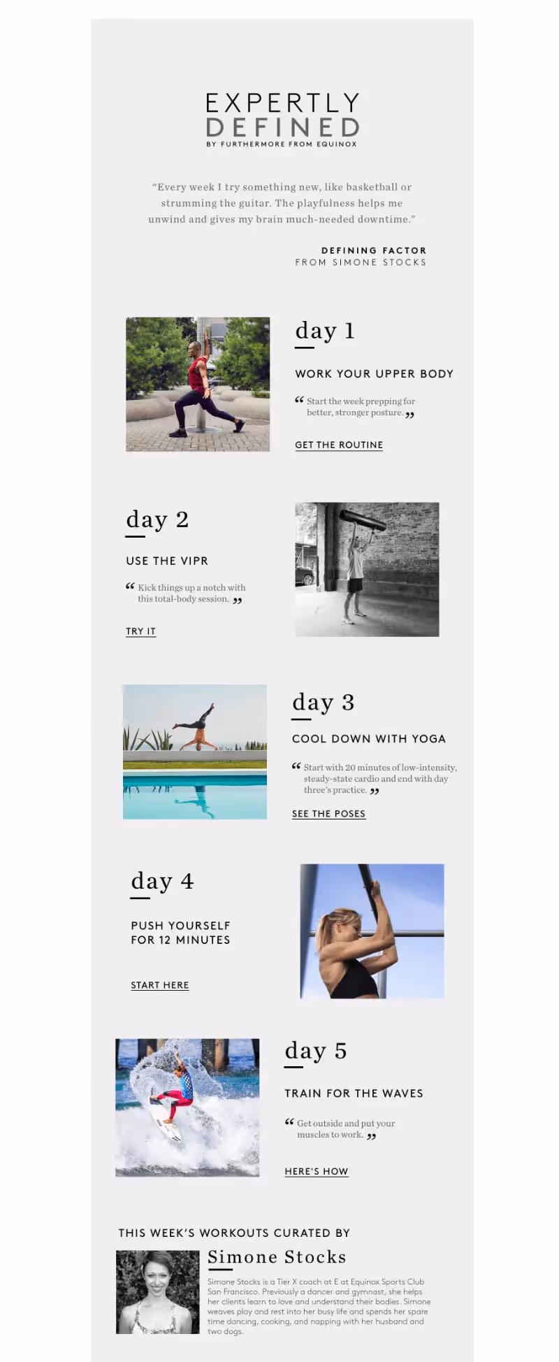 Equinox fall email campaign