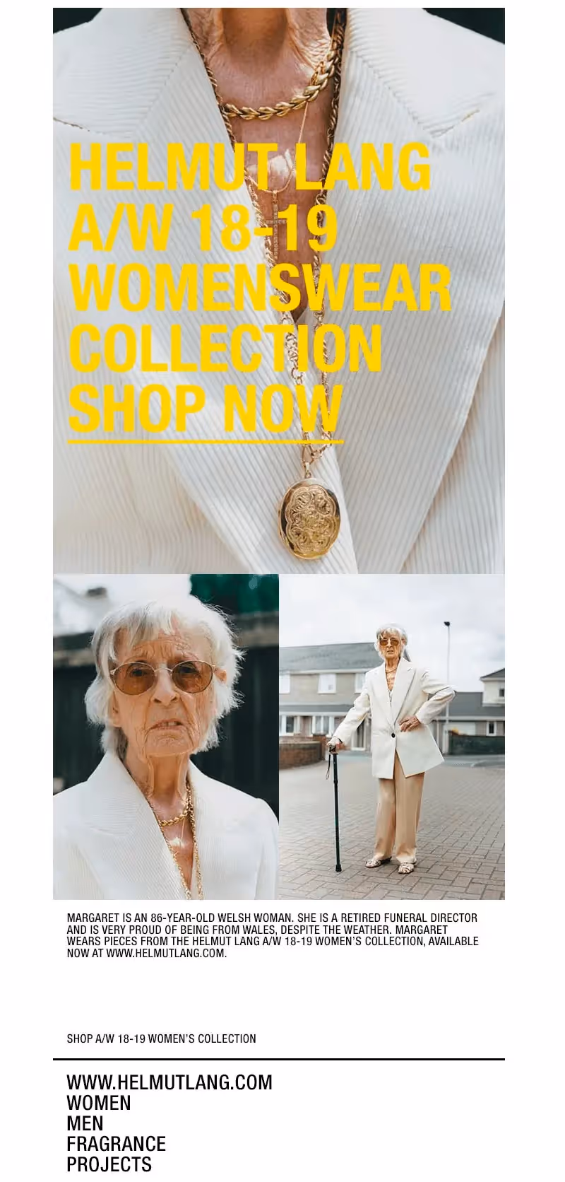 Helmut Lang fall email campaign
