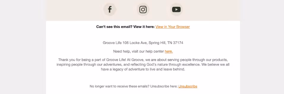 optimized footer for emails