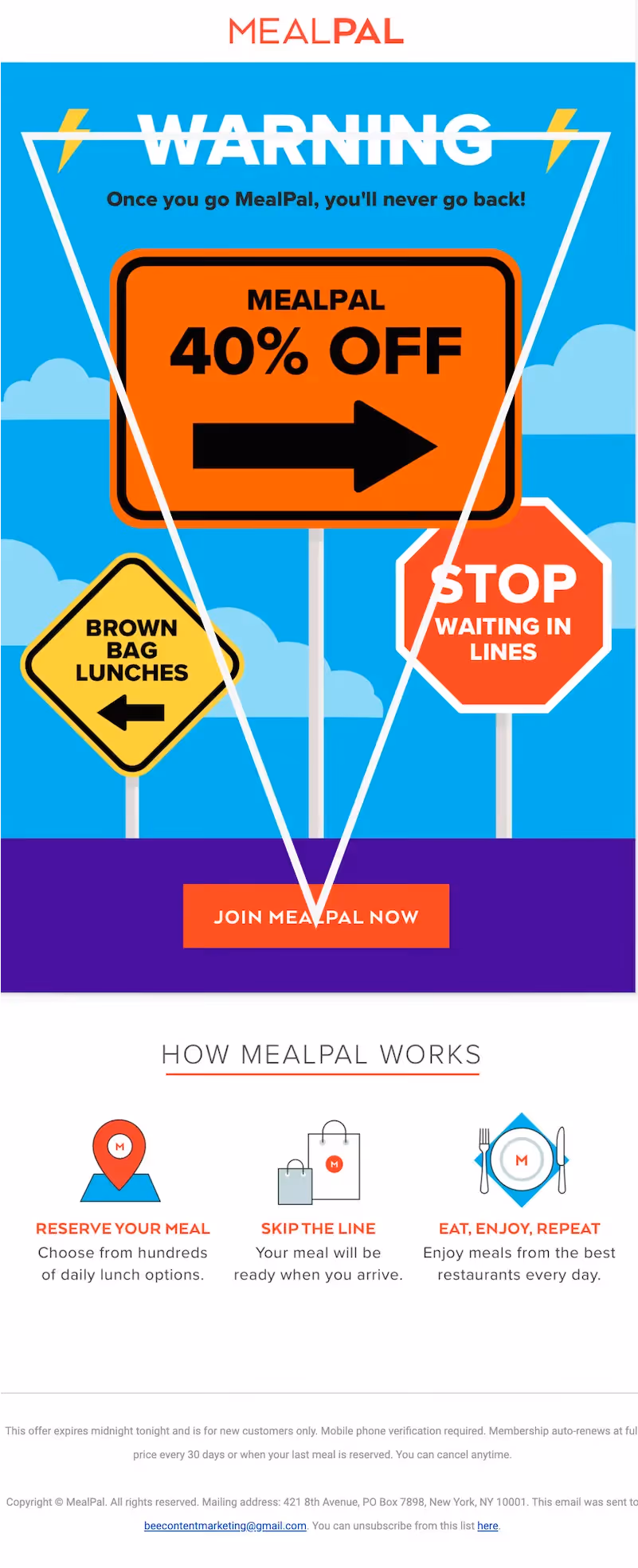 inverted pyramid email layout