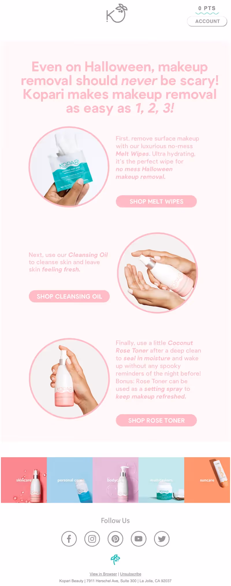 pastel halloween marketing email