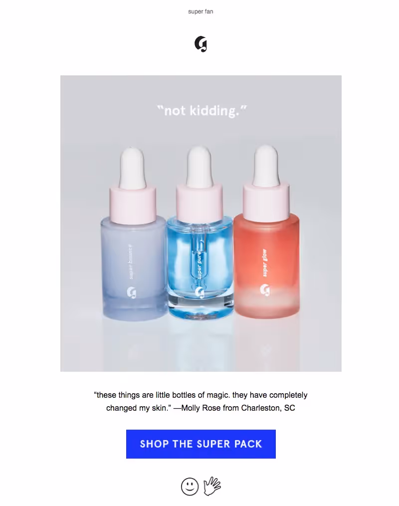 Glossier - user-generated content in email