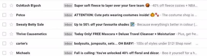 email subject lines to improve open rate