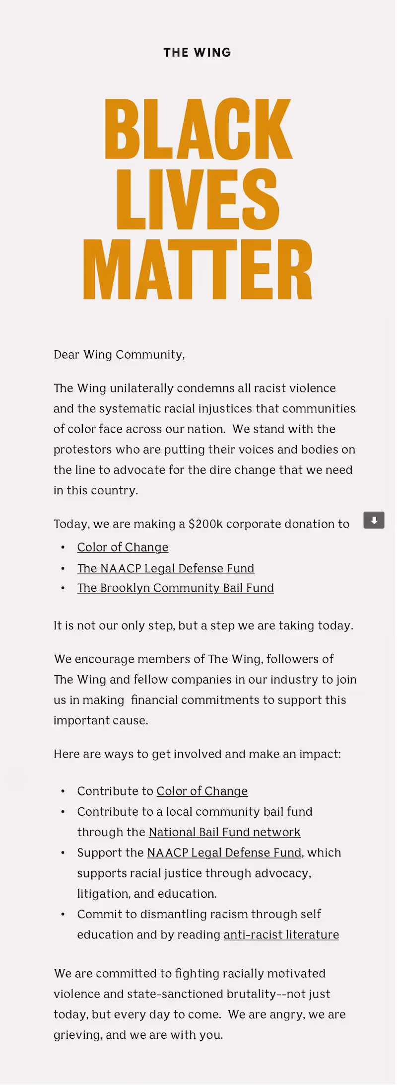 simple black lives matter email
