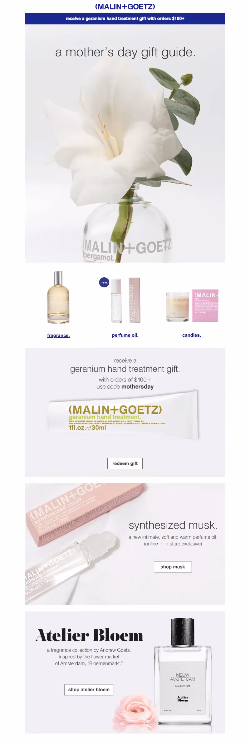 malin+goetz Mother's Day emails