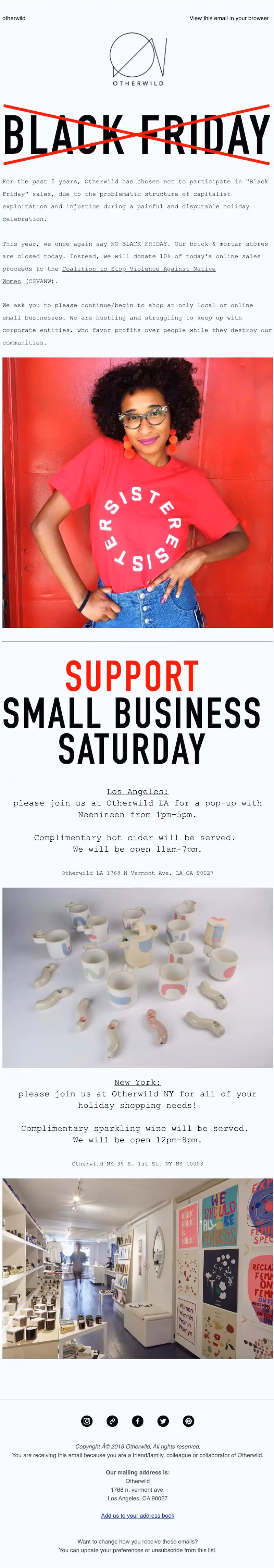 small business saturday email example