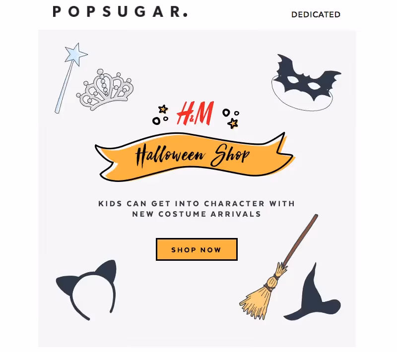 Pop Sugar Halloween Email Design
