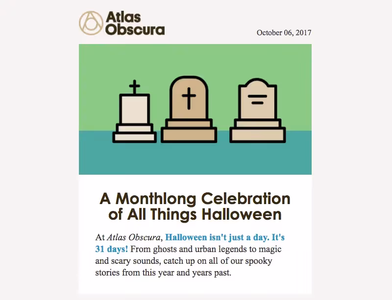 Atlas Obscura Halloween Email Design