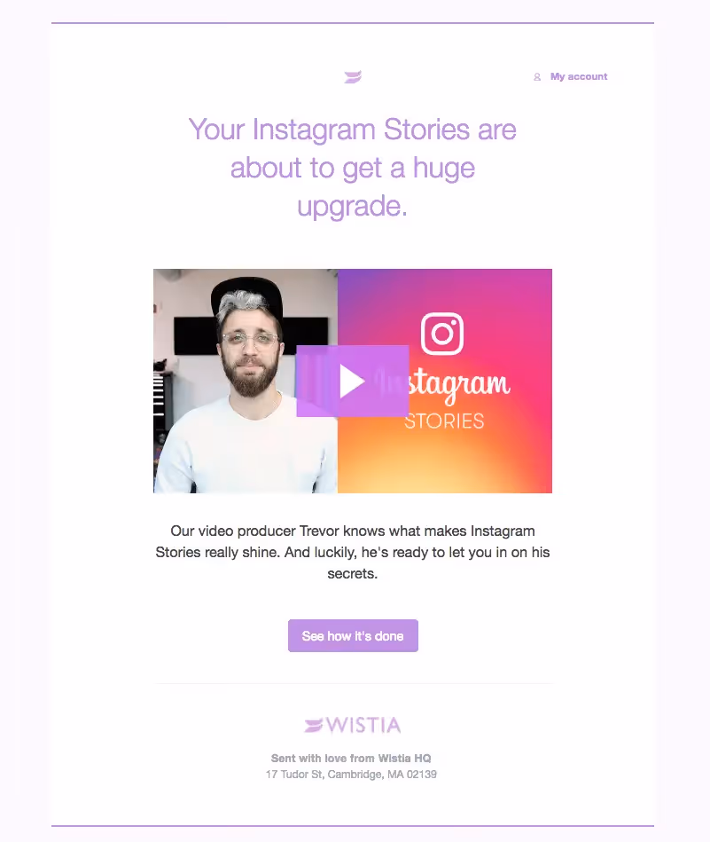 Wistia - color in email