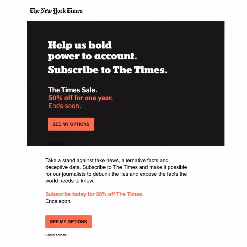 The New York Times - color in email