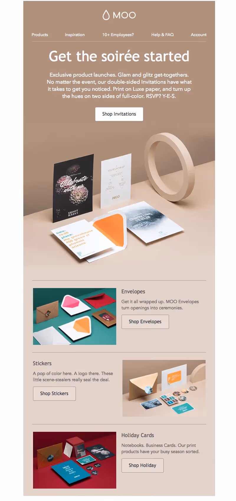 Moo - color in email