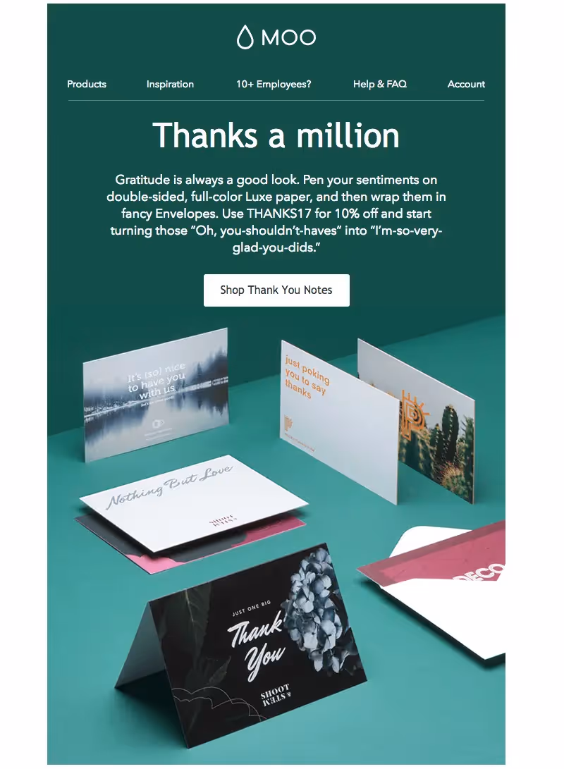 Moo - color in email