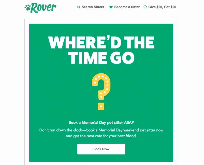 Rover memorial day email design