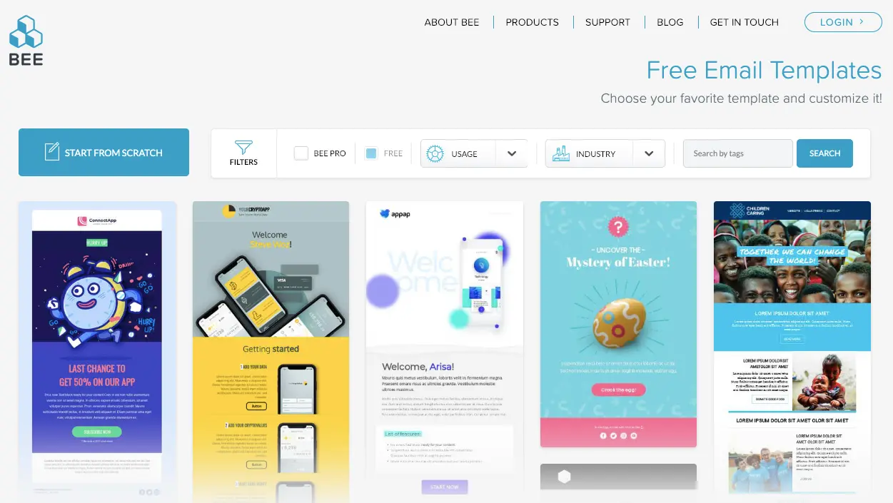 best free mailchimp templates in bee