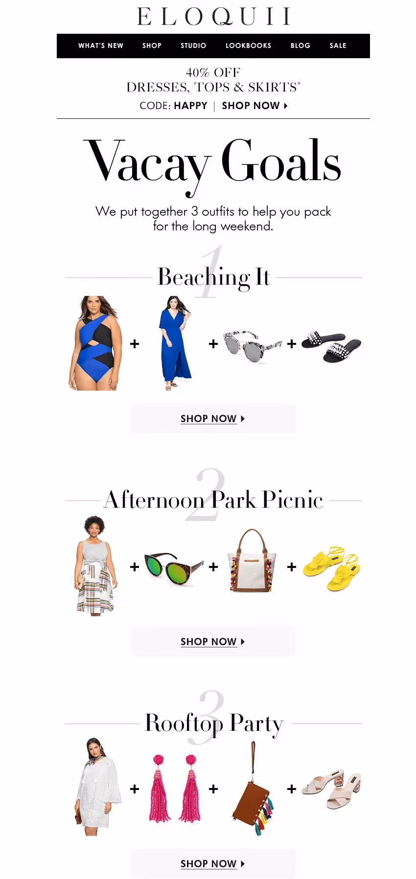 Eloquii memorial day email design