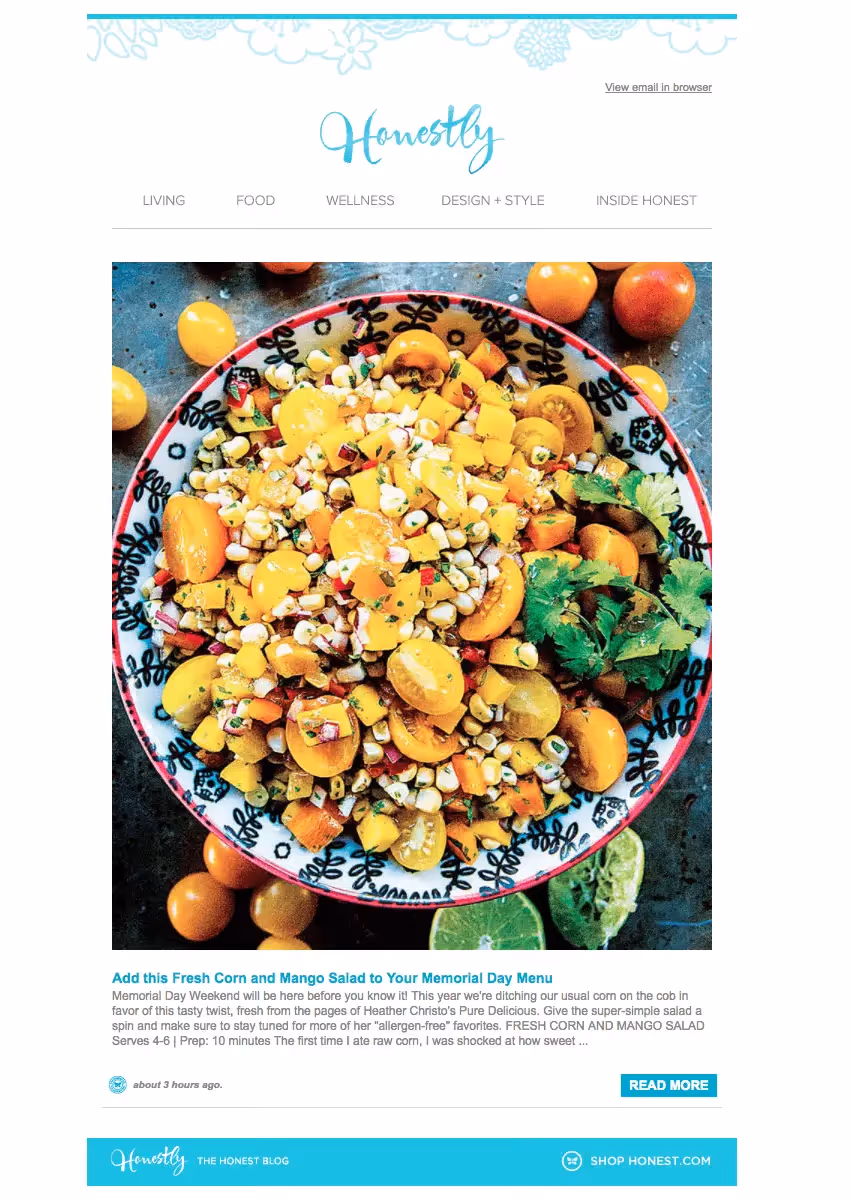 The Honest Company memorial day email design