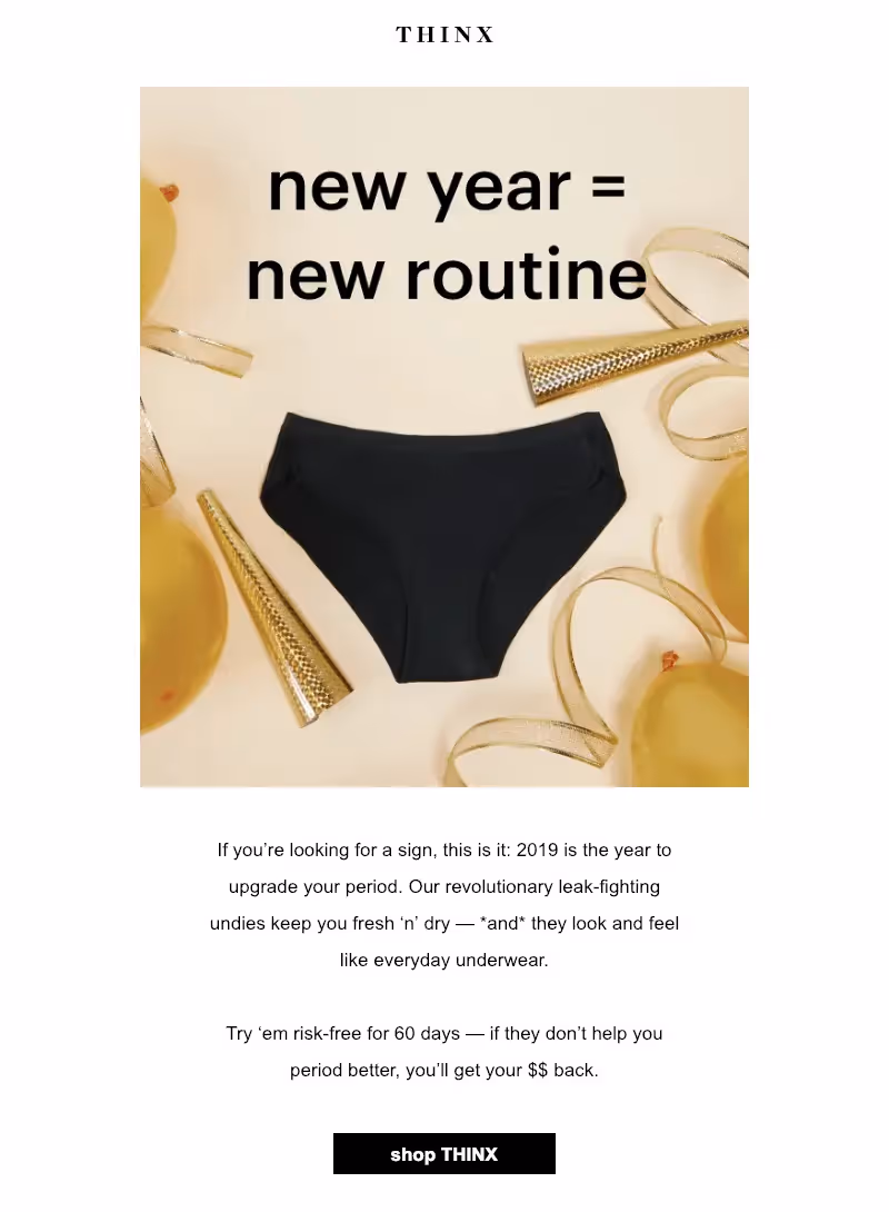 New Year's Day Email to Customers
