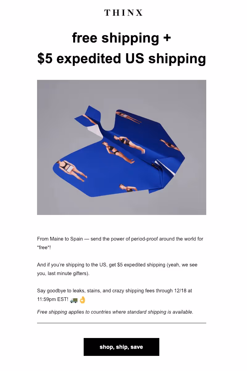 Best Christmas Emails from Thinx