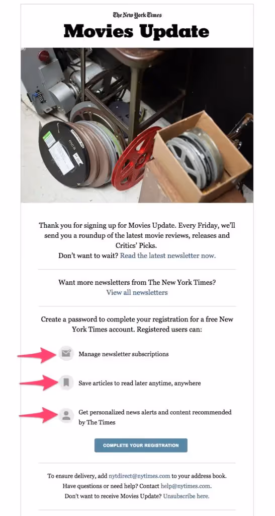 NYTimes Abandoned Registration Emails