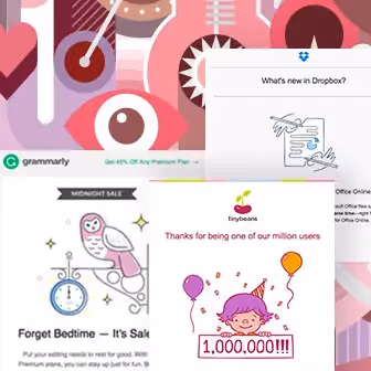 Illustrated graphics used in email to enhance visual storytelling creatively.