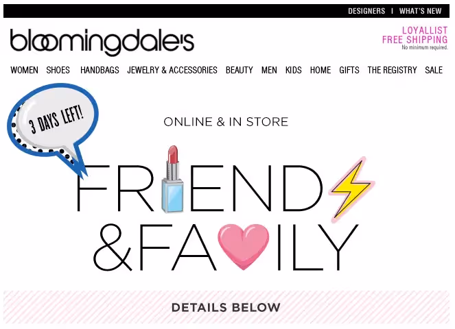 illustration in email: Bloomingdale's