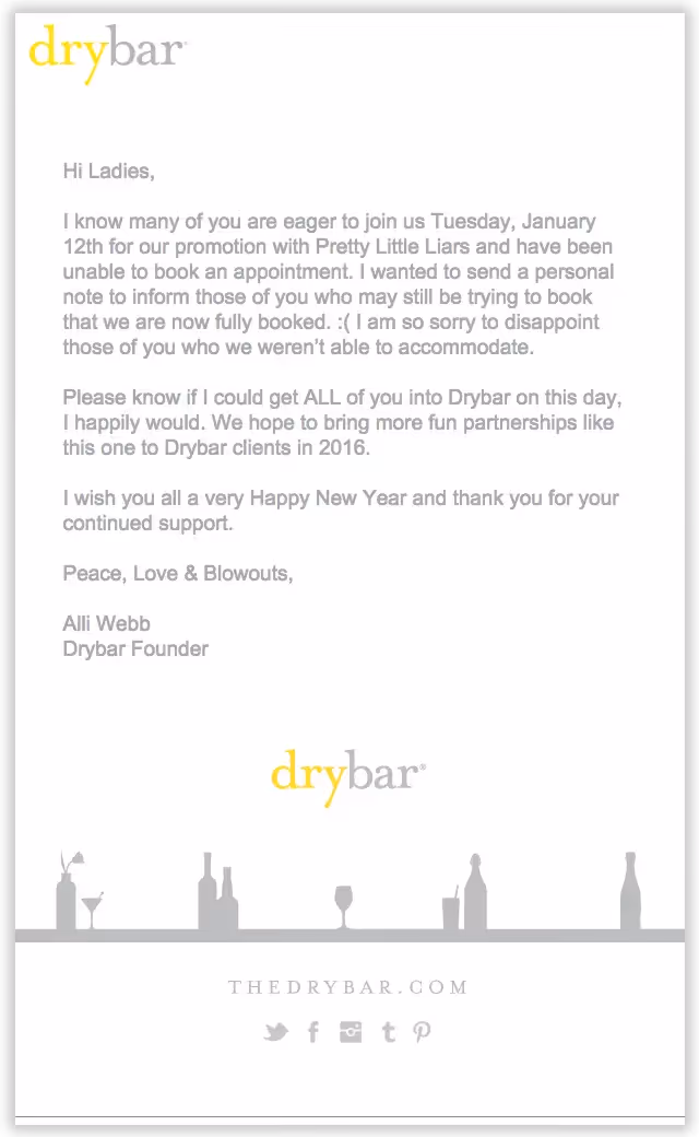 drybar email newsletter templates