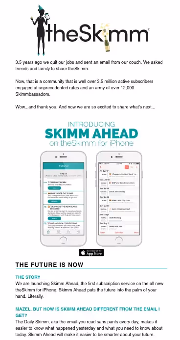 Skimm app email newsletter templates