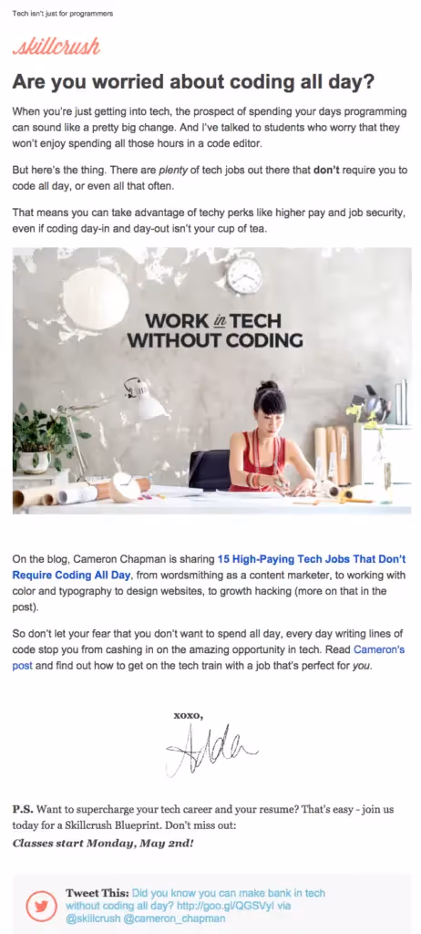 skillcrush email newsletter templates