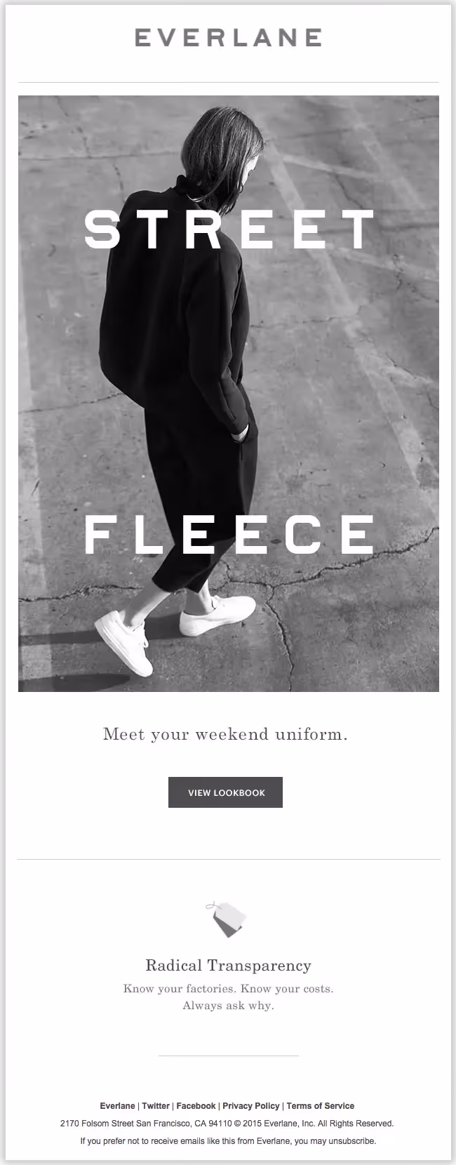 everlane email newsletter templates