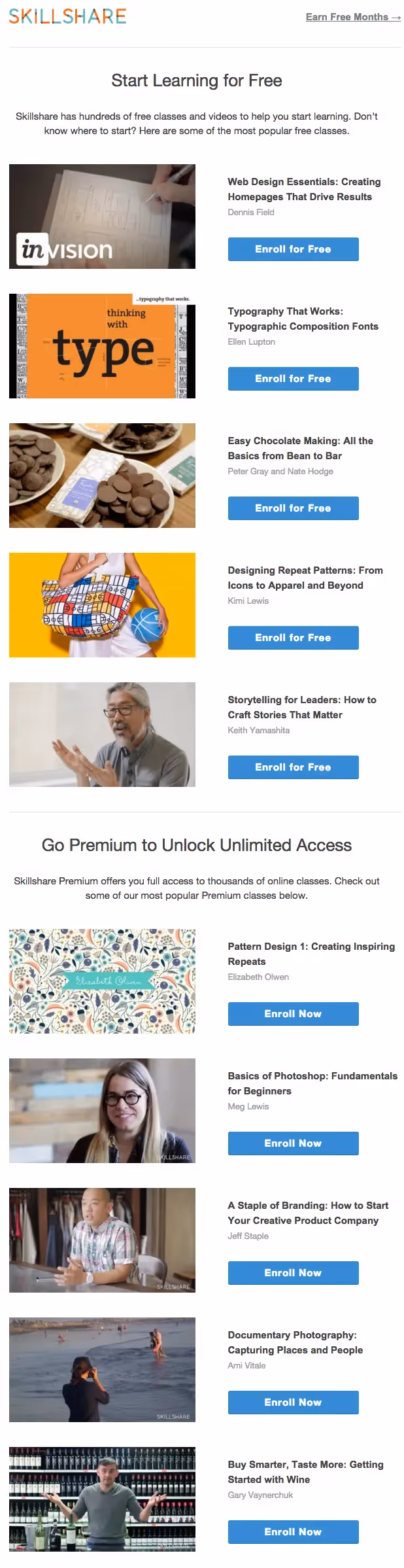 skillshare email newsletter templates