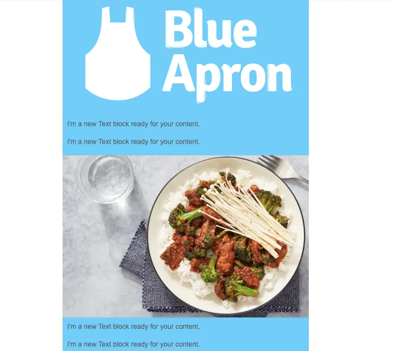 blue apron post-holiday email marketing