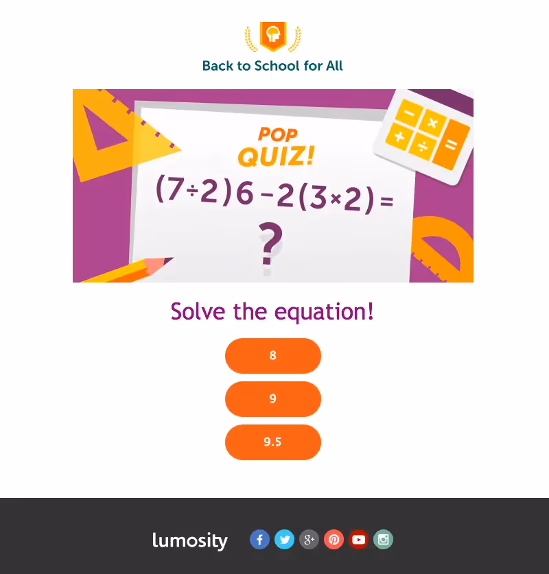 Lumosity back-to-school sales emails