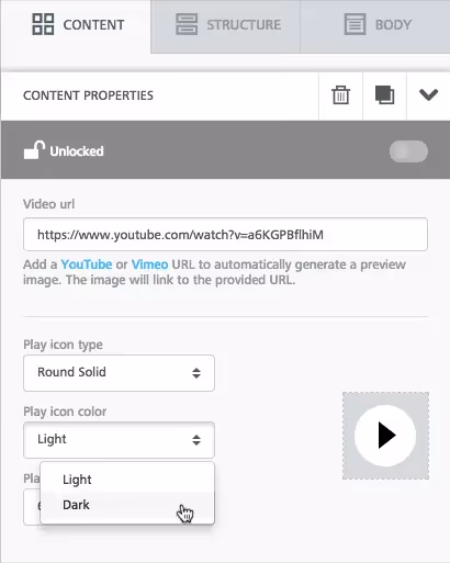 BEE video content block