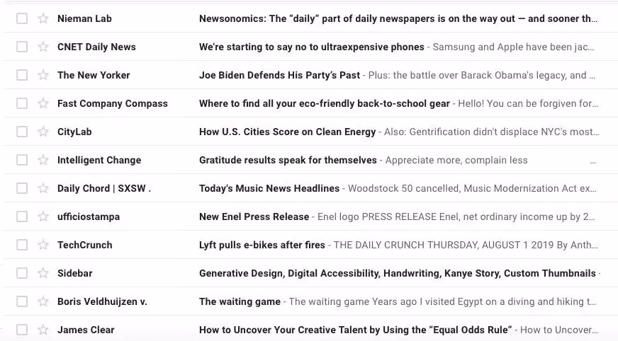 subject lines in email inbox