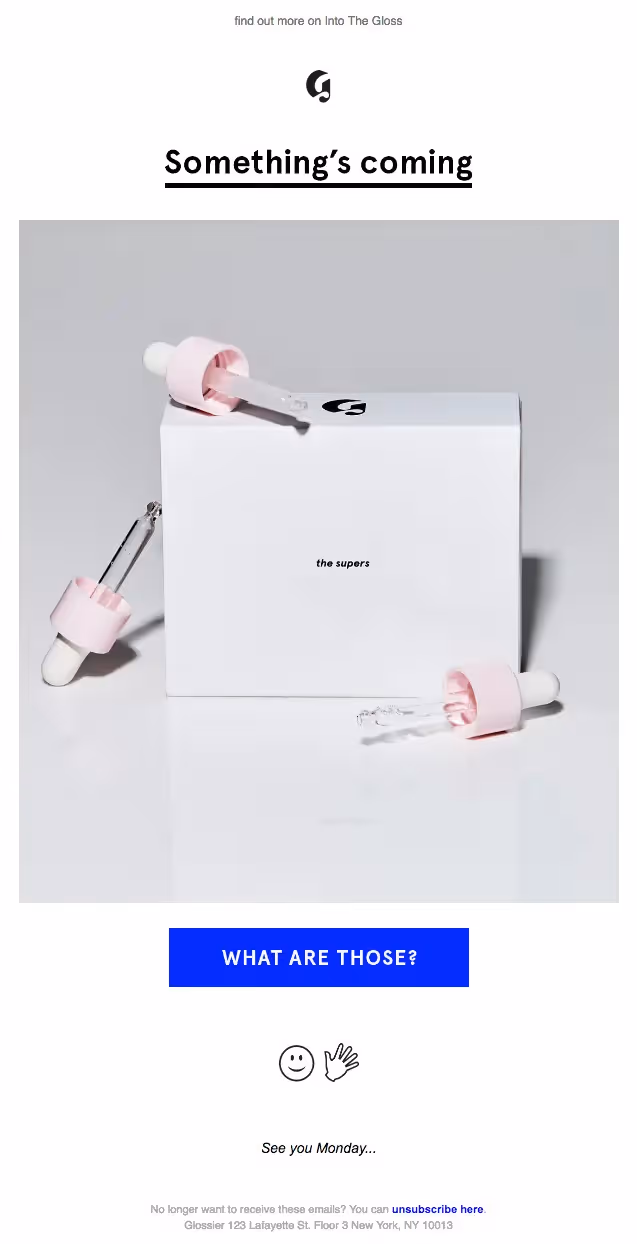 glossier New Product Email Campaign