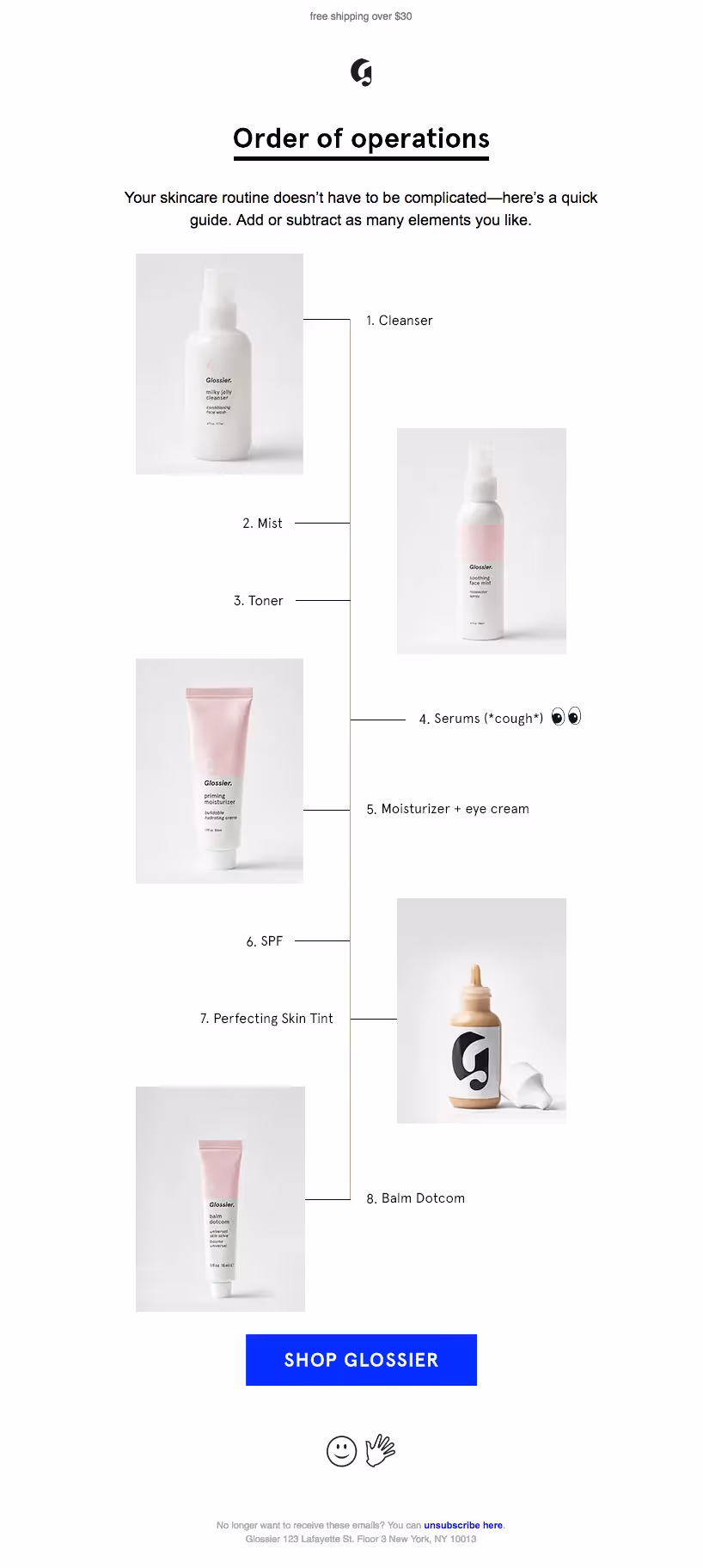 glossier New Product Email Campaign
