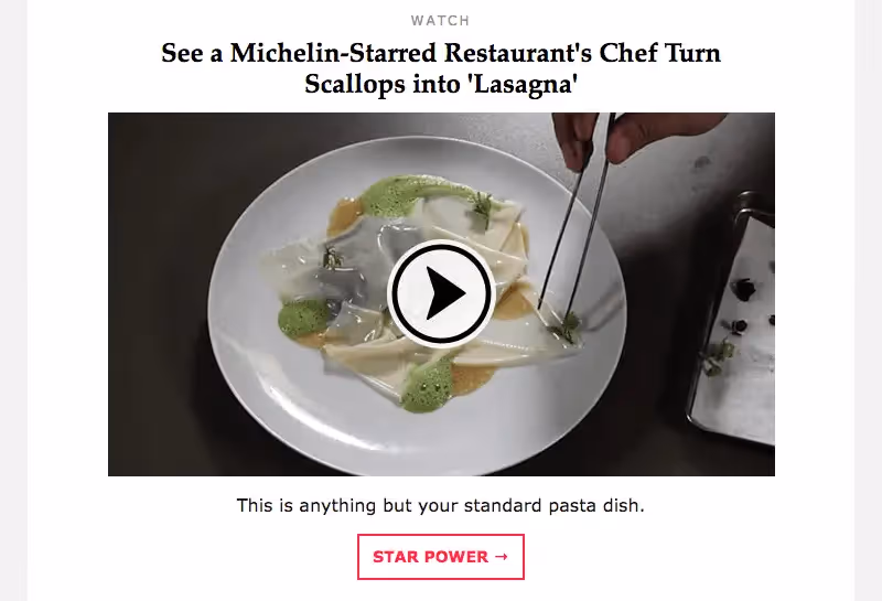 Tasting Table video content block