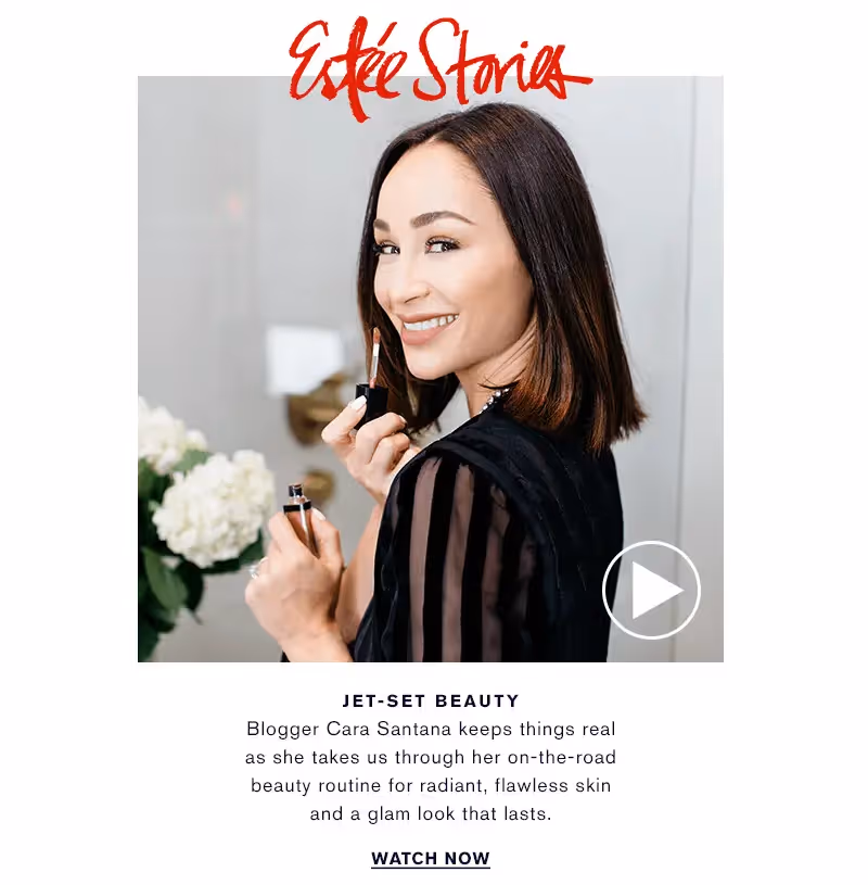 Estee Lauder video content block