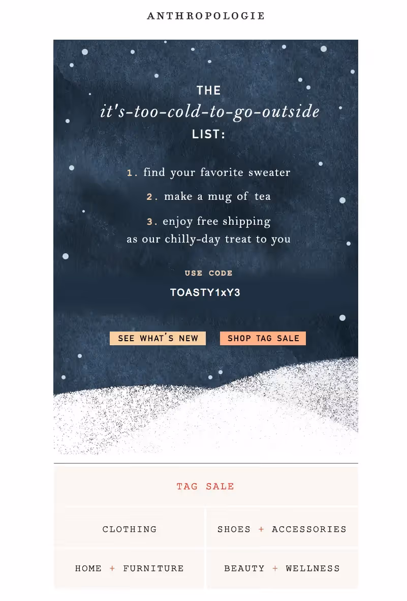 winter email campaigns