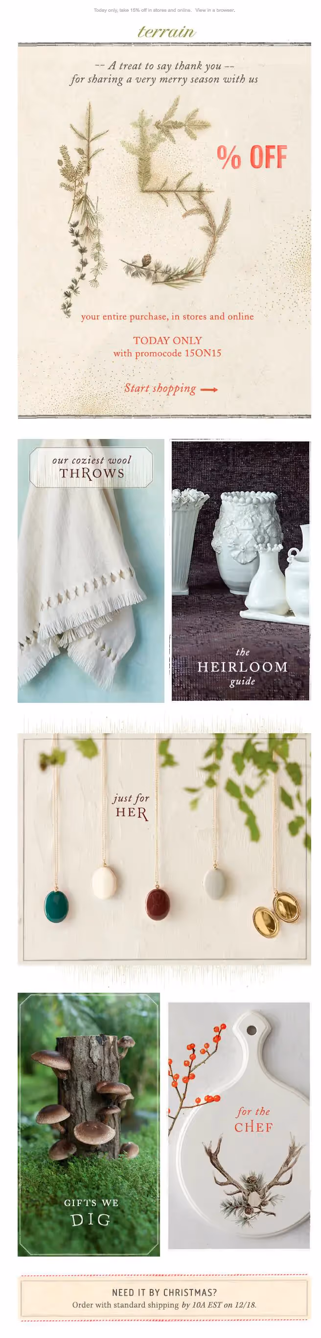 Terrain customer appreciation emails