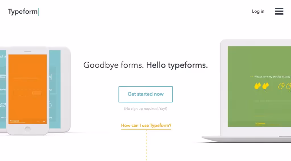 Typeform one-question survey email