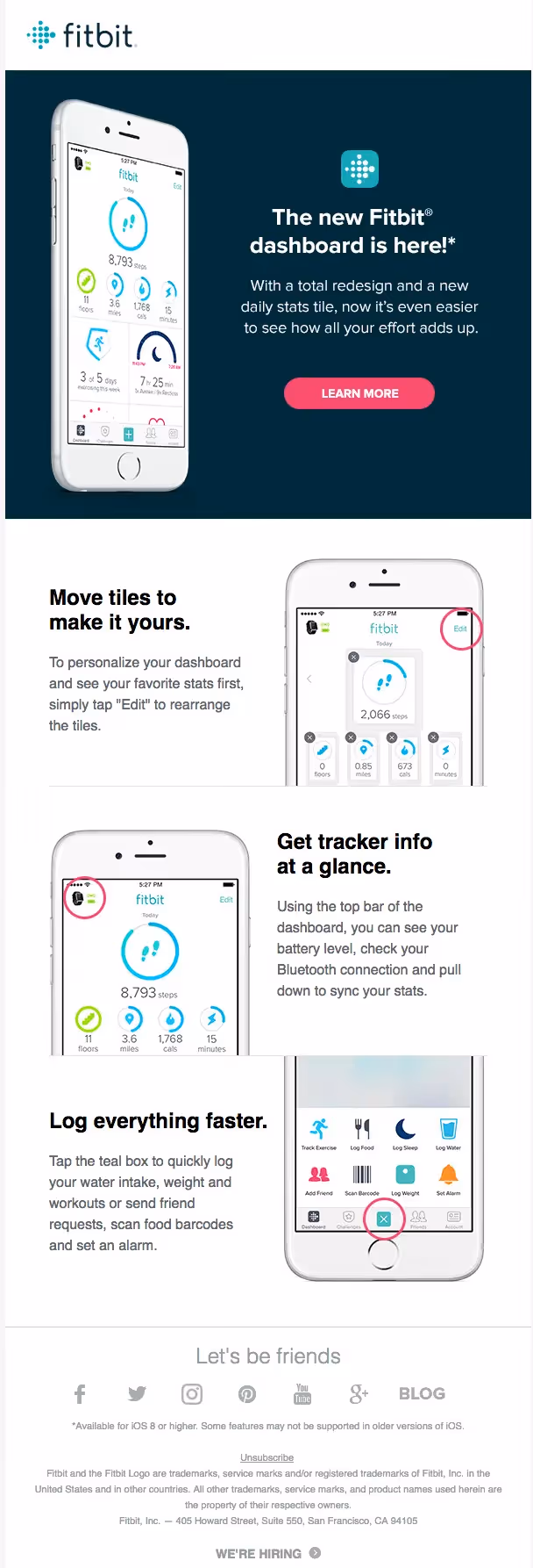 fitbit email design stream