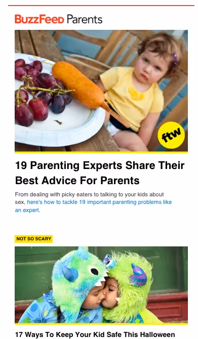 Skinny design email example