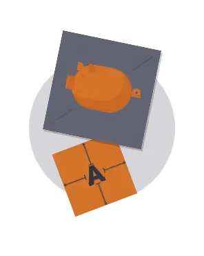 Graphic of two squares—one with pig icon, one with letter A—each with arrow handles for email padding customization.