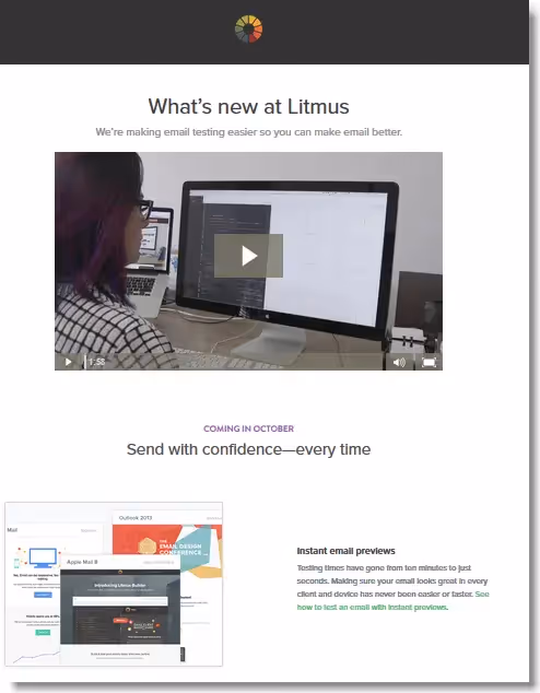 Litmus play video email